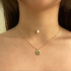Altar’d State Layered 2 Pack Gold Pearl Chokers